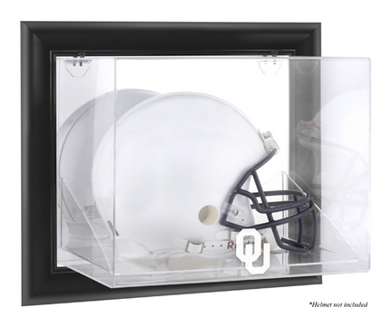 Oklahoma Sooners Black Framed Wall Mountable Logo Football Helmet Display Case