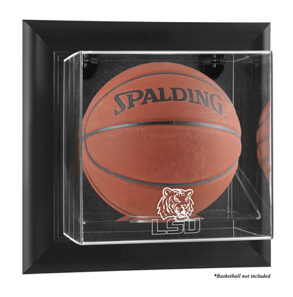 Louisiana State (LSU) Tigers Black Framed Wall Mountable Logo Basketball Display Case