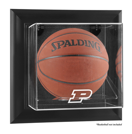 Purdue Boilermakers Black Framed Wall Mountable Logo Basketball Display Case