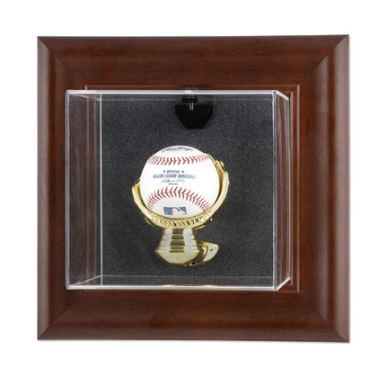 Brown Framed Wall Mounted Logo Baseball Case