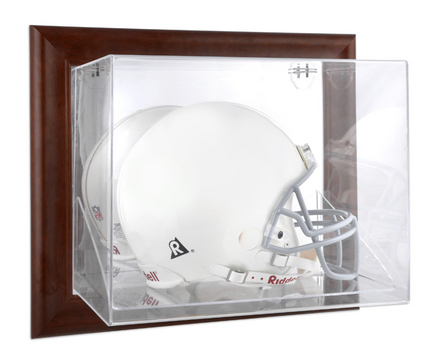 Brown Framed Wall Mounted Logo Helmet Case