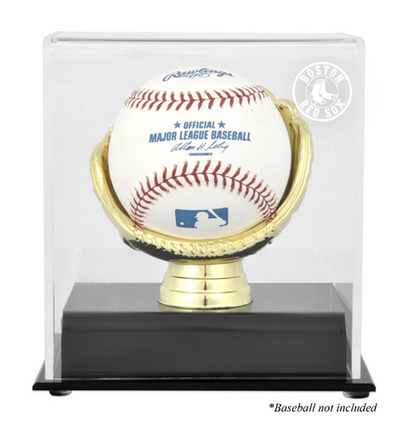 Single Baseball (BH-10 Gold Glove) Display Case with Boston Red Sox Logo