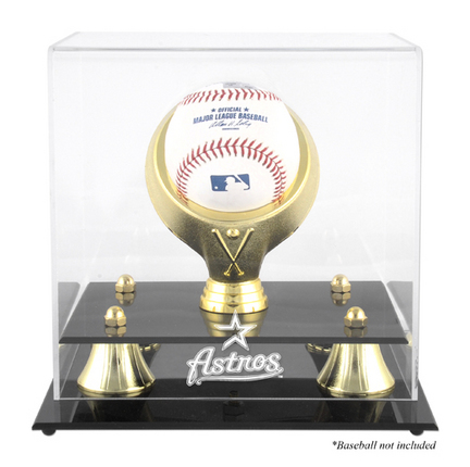 Golden Classic (BH-4 Gold Ring) Baseball Display Case with Houston Astros Logo