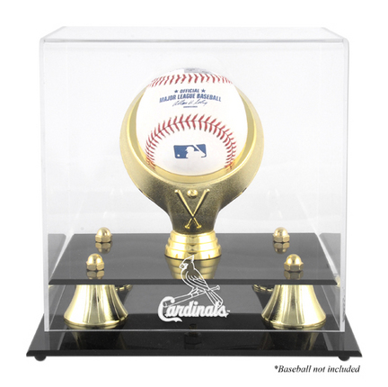 Golden Classic (BH-4 Gold Ring) Baseball Display Case with St. Louis Cardinals Logo
