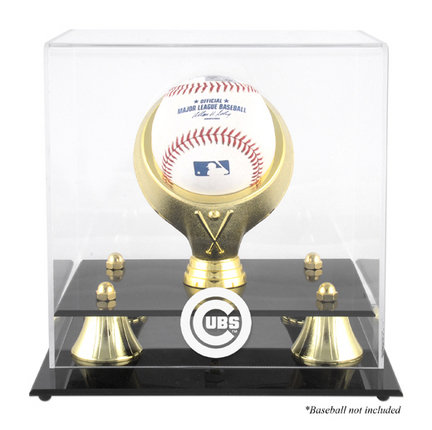 Golden Classic (BH-4 Gold Ring) Baseball Display Case with Chicago Cubs Logo