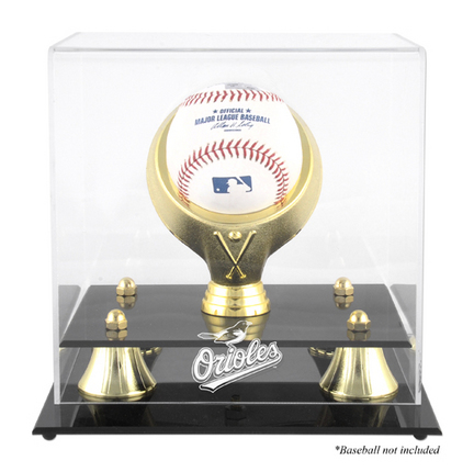 Golden Classic (BH-4 Gold Ring) Baseball Display Case with Baltimore Orioles Logo