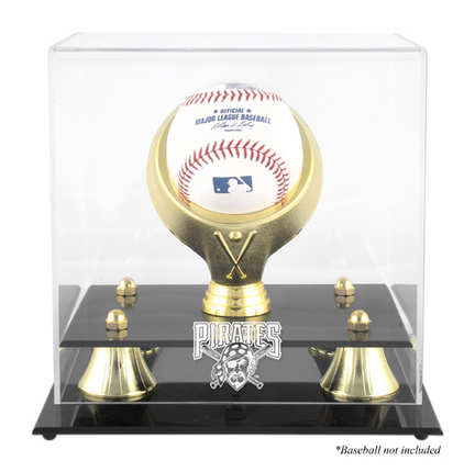 Golden Classic (BH-4 Gold Ring) Baseball Display Case with Pittsburgh Pirates Logo