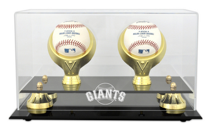 Golden Classic 2-Baseball Display Case with San Francisco Giants Logo
