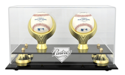 Golden Classic 2-Baseball Display Case with San Diego Padres Logo