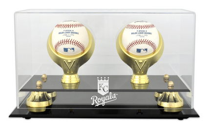 Golden Classic 2-Baseball Display Case with Kansas City Royals Logo