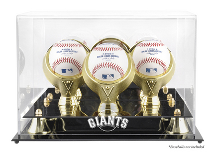 Golden Classic 3-Baseball Display Case with San Francisco Giants Logo