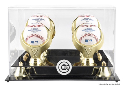 Golden Classic 4-Baseball Display Case with Chicago Cubs Logo