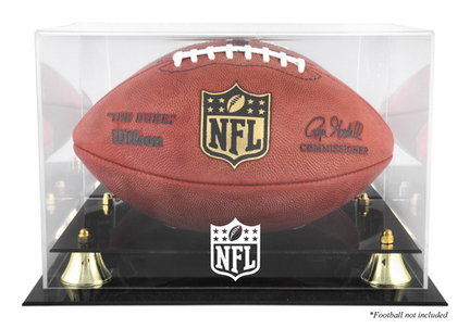Golden Classic Football Display Case with NFL Logo