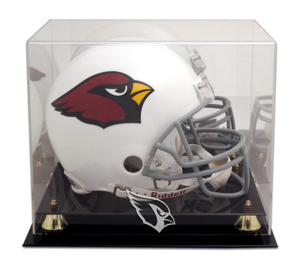 Golden Classic Football Helmet Display Case with Arizona Cardinals Logo
