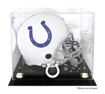Golden Classic Football Helmet Display Case with Indianapolis Colts Logo