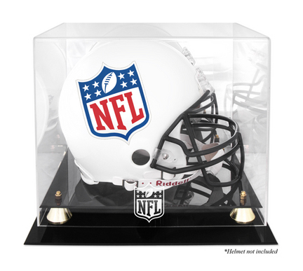 Golden Classic Football Helmet Display Case with NFL Logo