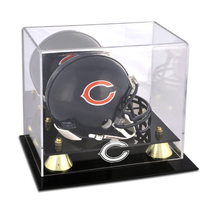 Golden Classic Mini Football Helmet Case with Chicago Bears Logo