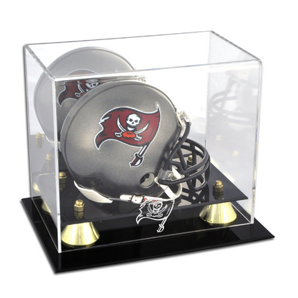 Golden Classic Mini Football Helmet Case with Tampa Bay Buccaneers Logo