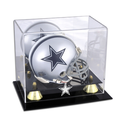 Golden Classic Mini Football Helmet Case with Dallas Cowboys Logo