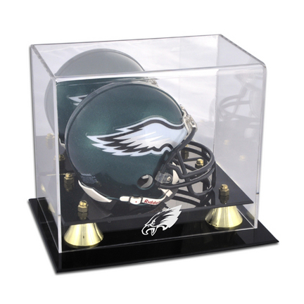 Golden Classic Mini Football Helmet Case with Philadelphia Eagles Logo