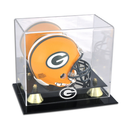 Golden Classic Mini Football Helmet Case with Green Bay Packers Logo
