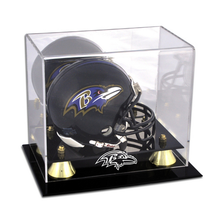 Golden Classic Mini Football Helmet Case with Baltimore Ravens Logo