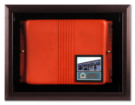 Orange Bowl Stadium Seat Brown Framed Wall Mountable Display Case