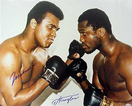 Muhammad Ali and Joe Frazier Autographed 16"x 20" Photograph (Unframed)