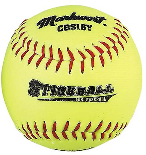 Yellow Synthetic Leather Cover Stick Balls Teampack from Markwort - (One Dozen)