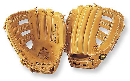 13" Triple Wide-T Web Softball Glove with Wrist Strap from Markwort - (Worn on Right Hand)