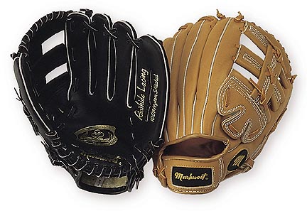 12" Tan Double Notched Double-T Web Infield / Outfield Baseball Glove from Markwort - (Worn on Right Hand)