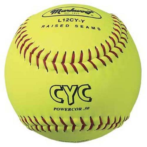 12" Optic Yellow Catholic Youth Council (CYC) Softballs from Markwort - 1 Dozen