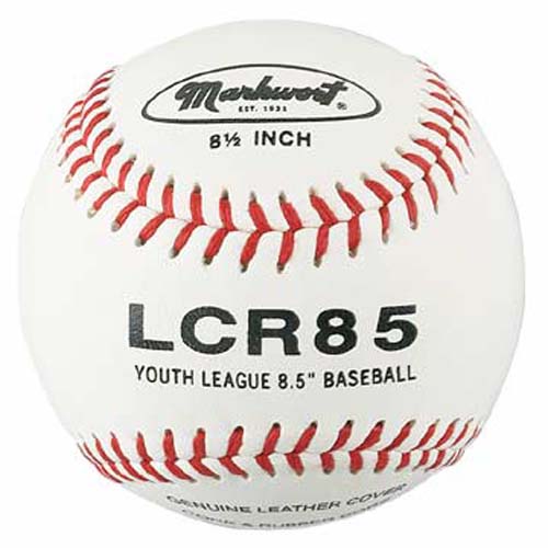 8 1/2" Quality Leather Cover Junior Size Youth League Baseballs from Markwort - (One Dozen)