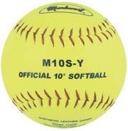 10" Synthetic Cover Yellow Softballs from Markwort - One Dozen