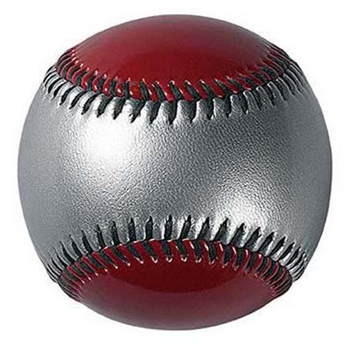 9" Mirror-Tint Two-Color Baseballs (Silver / Red) from Markwort - 1 Dozen