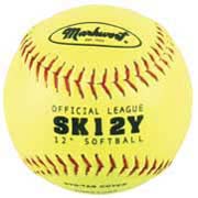 12" Yellow Synthetic Cover Softballs from Markwort - (One Dozen)