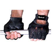 Black Leather Palm Weight Lifting Gloves from Markwort - 1 Pair