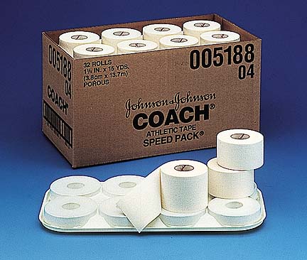2" Johnson & Johnson Coach Athletic Tape - 15 yards (24 rolls)
