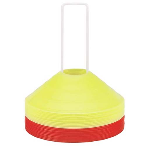 2" High Saucer Field Marker Disc Cone Set from Markwort - 12 Yellow and 12 Red Cones Included