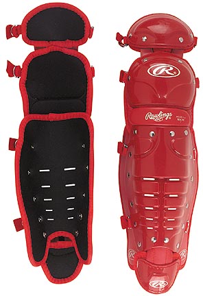 13" Youth Size Double Knee Cap Leg Guards from Rawlings - One Pair