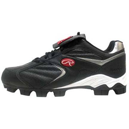 Boy's Low Clubhouse Cleat Shoes from Rawlings (Black)