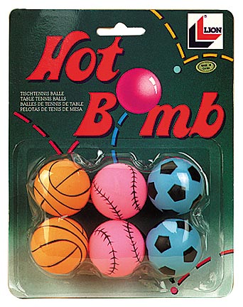 Hot Bomb Table Tennis Balls from Lion - (6 packs / 36 Balls Total)