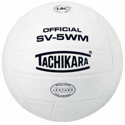 Tachikara Indoor Full Grain Leather Competition Volleyball (White)