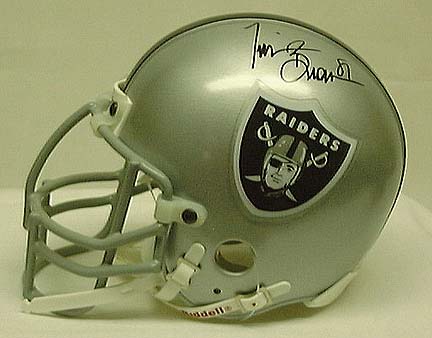 Tim Brown, Oakland Raiders Autographed Riddell Authentic Mini Football Helmet 