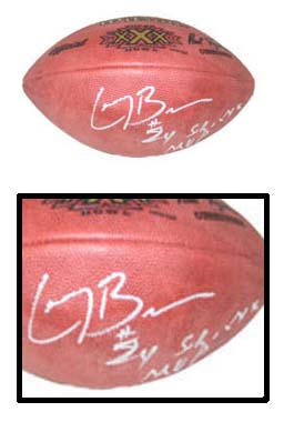 Larry Brown, Autographed Official Wilson NFL Super Bowl 30 Game Football - Signed "MVP" 