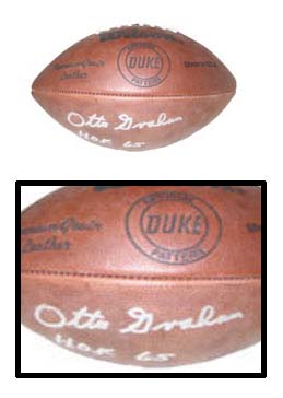 Otto Graham, Cleveland Browns Autographed Wilson Official NFL "Duke" Game Model Football - Signed "HOF 65