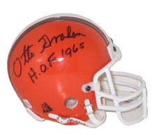 Otto Graham, Cleveland Browns Autographed Riddell Authentic Mini Football Helmet - Signed "HOF 1965"