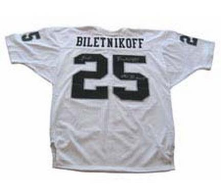 Fred Biletnikoff Autographed Oakland Raiders Official NFL Old Style Authentic Jersey with "SB XI MVP" Inscript