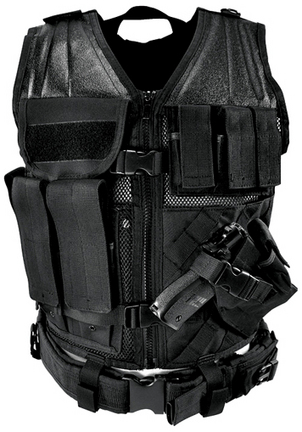 Black Tactical Vest Regular, M-XL