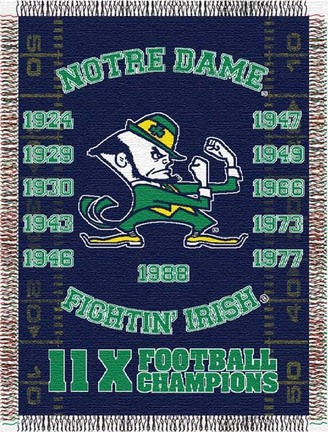 Notre Dame Fighting Irish "Commemorative" 48" x  60" Tapestry Throw Blanket